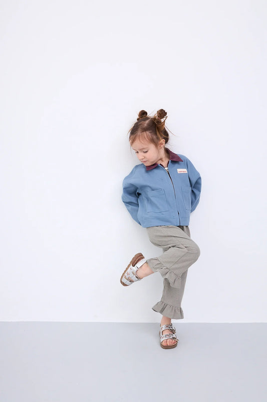 Girls Frilled Vichy Trousers - multiple colors