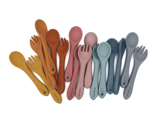 Silicone Spoon and Fork Set - multiple colors