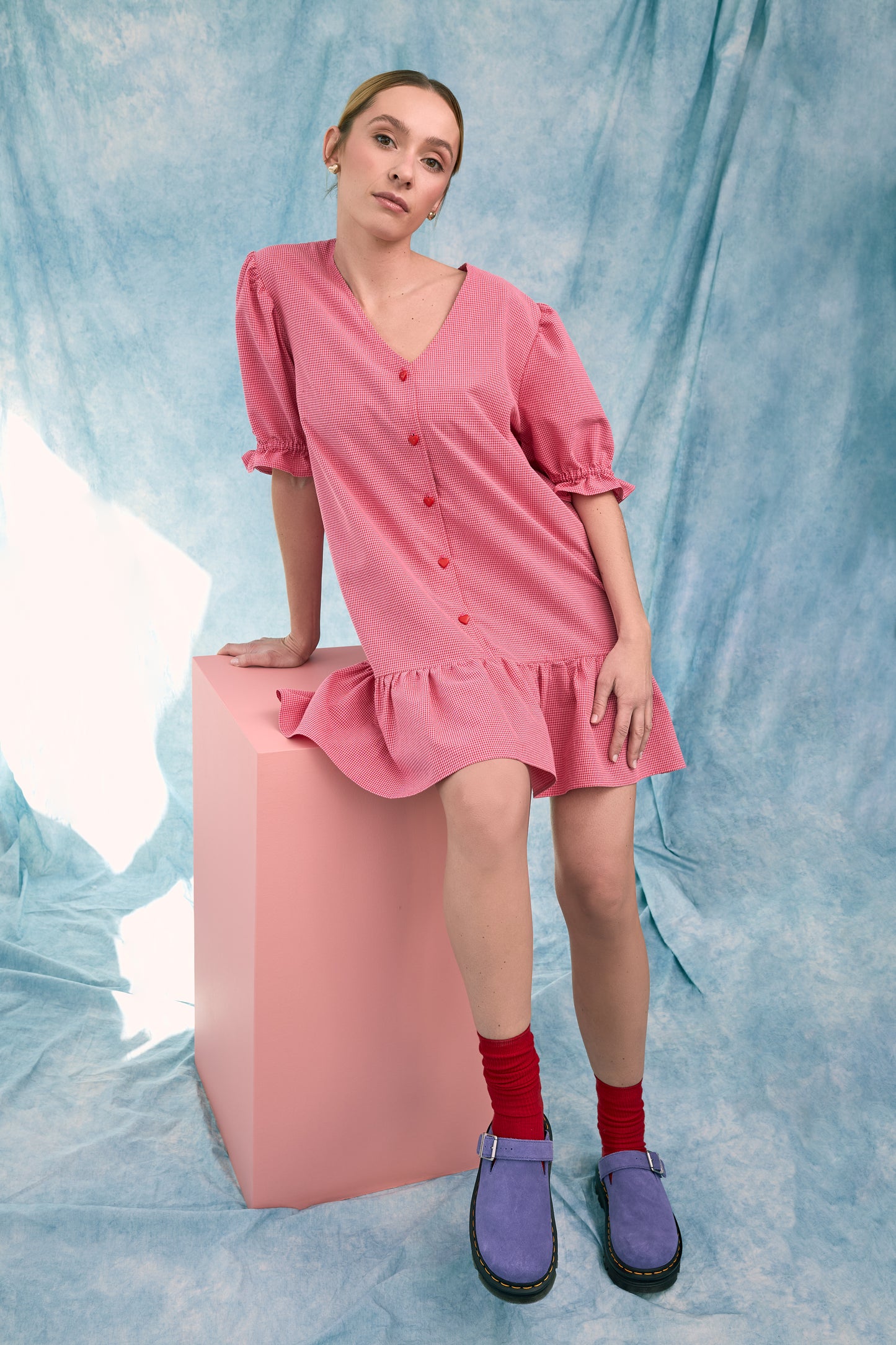 Vichy Ruffle Dress