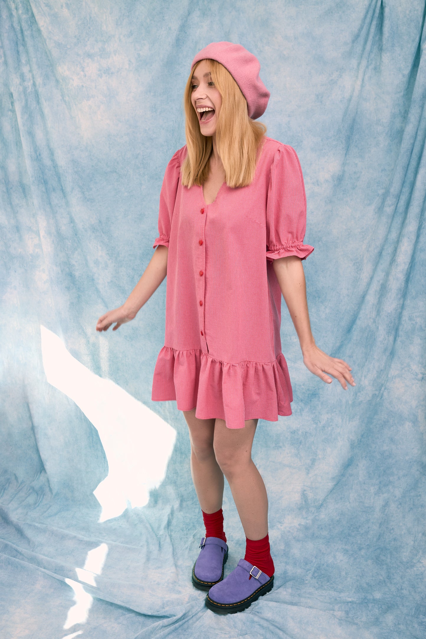 Vichy Ruffle Dress