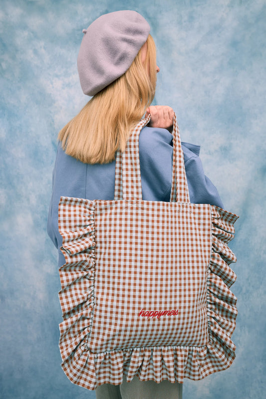 Ruffled Cotton Tote